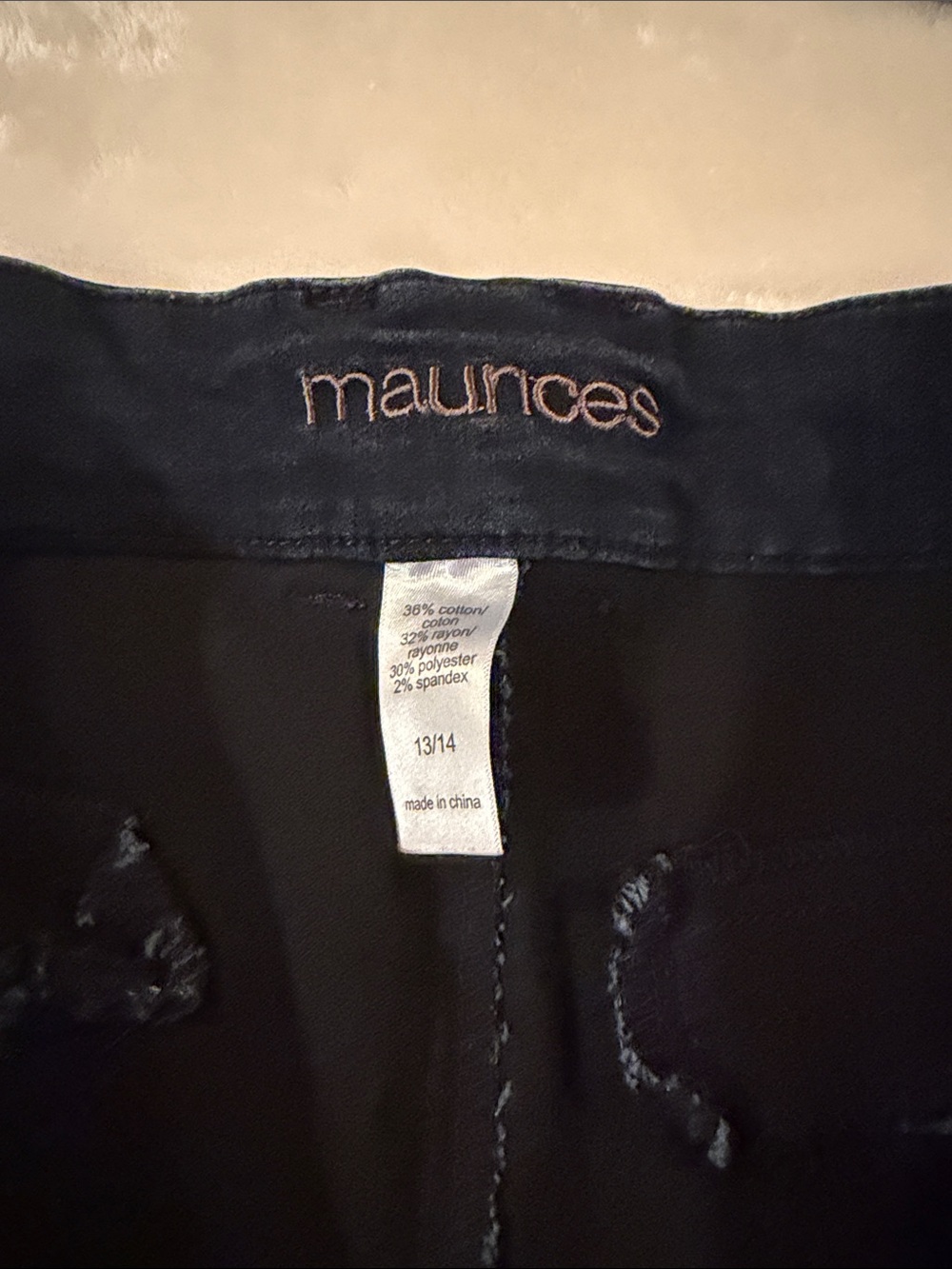 Maurices Women's Navy Blue Jeans with Embroidered Waistband